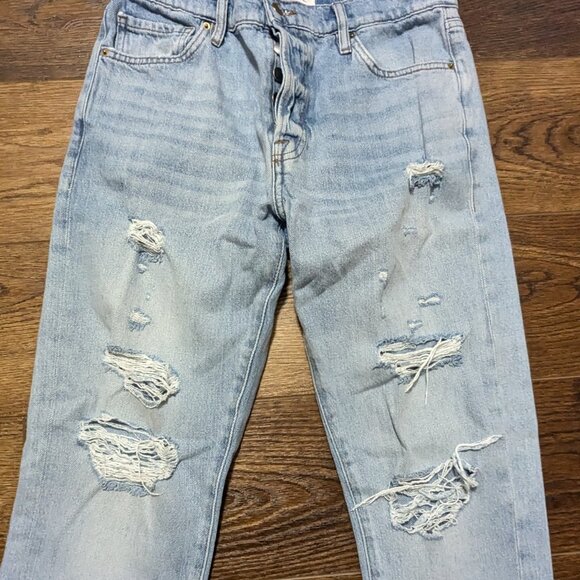 Frame Le Slouch Distressed Button Fly Jeans 26 - Picture 3 of 9